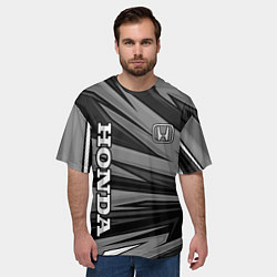 Футболка оверсайз мужская Honda - монохромный спортивный, цвет: 3D-принт — фото 2