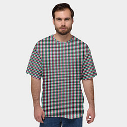 Футболка оверсайз мужская Разноцветные квадратики, цвет: 3D-принт — фото 2