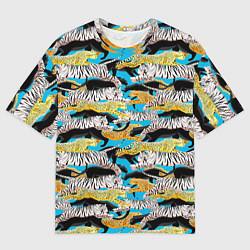 Футболка оверсайз мужская Прыжок диких кошек, цвет: 3D-принт