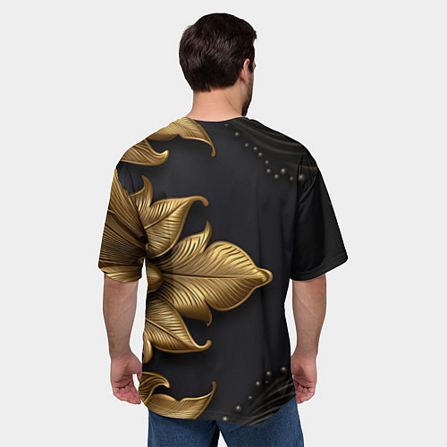 Мужская футболка оверсайз Золотой герб России / 3D-принт – фото 4