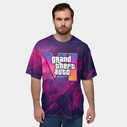 Футболка оверсайз мужская GTA 6 summer logo, цвет: 3D-принт — фото 2