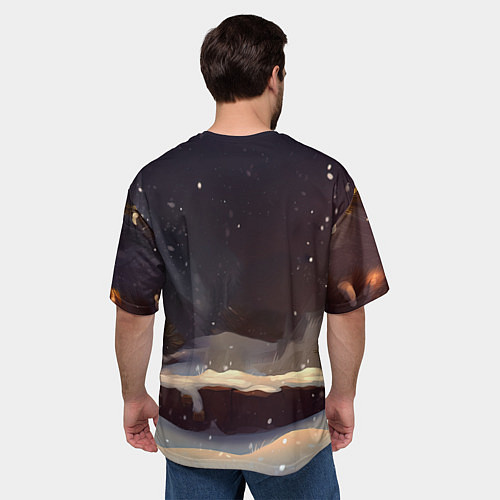 Мужская футболка оверсайз Дракон ветрокрылый огневик / 3D-принт – фото 4