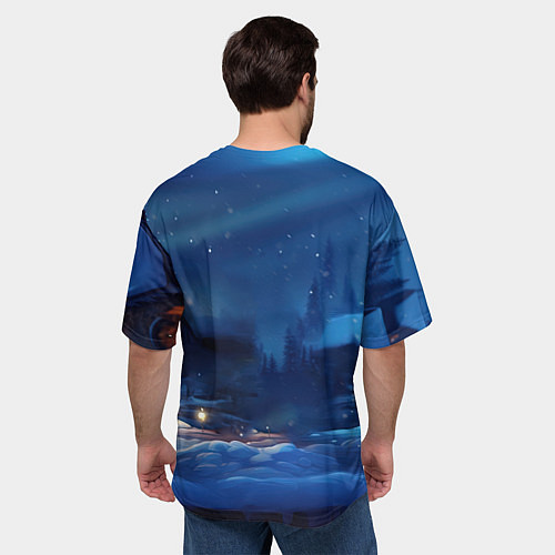 Мужская футболка оверсайз Красный маленький дракон / 3D-принт – фото 4