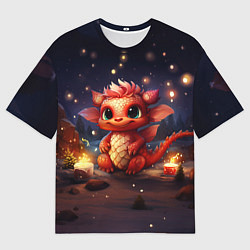 Мужская футболка оверсайз Дракон амурный искоркогонь