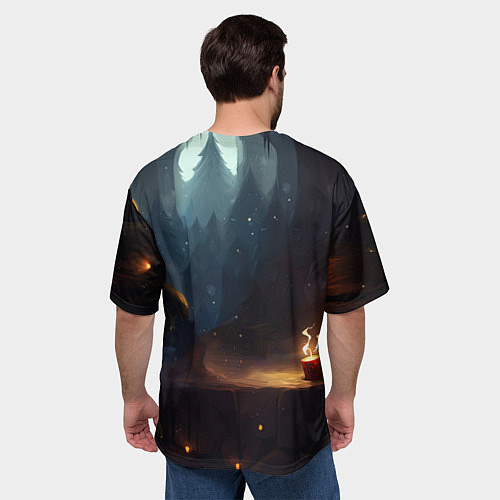 Мужская футболка оверсайз Загадочный звездокрыл дракон / 3D-принт – фото 4