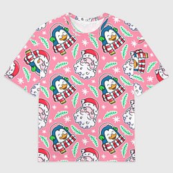Мужская футболка оверсайз Персонажи новогодние