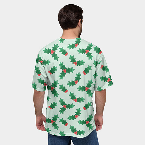 Мужская футболка оверсайз Рождественская омела / 3D-принт – фото 4