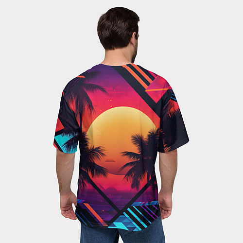 Мужская футболка оверсайз GTA 6 аbstract logo / 3D-принт – фото 4