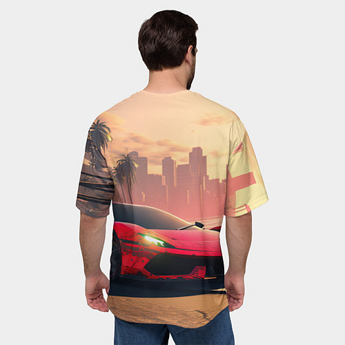 Мужская футболка оверсайз GTA 6 спортивное авто / 3D-принт – фото 4
