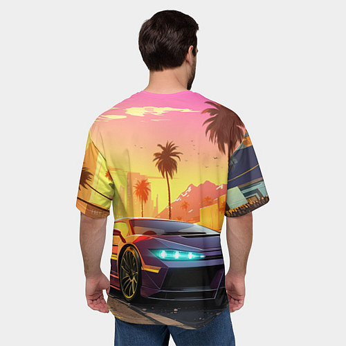 Мужская футболка оверсайз Auto GTA 6 / 3D-принт – фото 4
