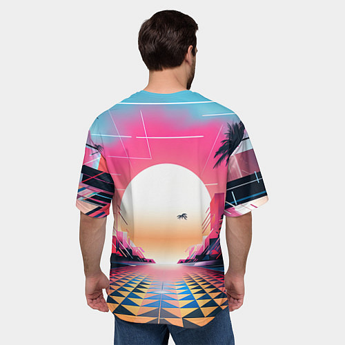 Мужская футболка оверсайз GTA 6 retro abstract logo / 3D-принт – фото 4