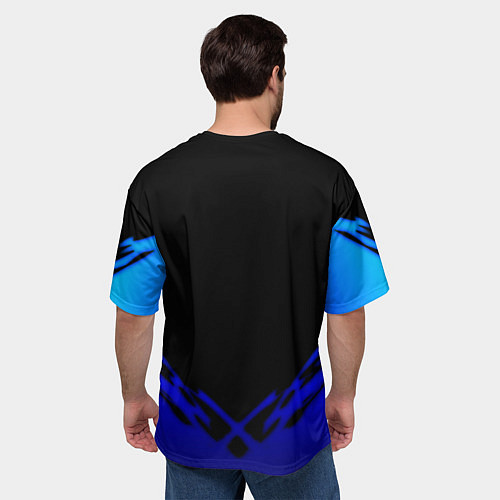 Мужская футболка оверсайз Subaru geomery / 3D-принт – фото 4