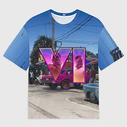 Футболка оверсайз мужская GTA 6 low ride, цвет: 3D-принт
