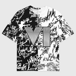 Футболка оверсайз мужская GTA 6 чб, цвет: 3D-принт