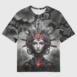 Мужская футболка оверсайз Кибернетическая девушка