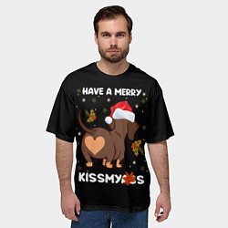 Футболка оверсайз мужская Have a merry kissmyass, цвет: 3D-принт — фото 2