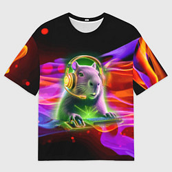 Футболка оверсайз мужская Capybara is an avid gamer, цвет: 3D-принт