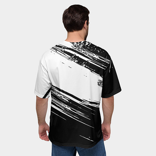 Мужская футболка оверсайз Герб РФ спортивные краски / 3D-принт – фото 4