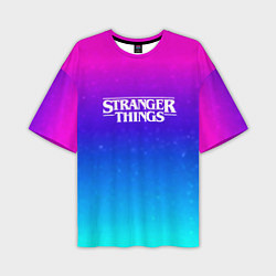 Футболка оверсайз мужская Stranger Things gradient colors, цвет: 3D-принт