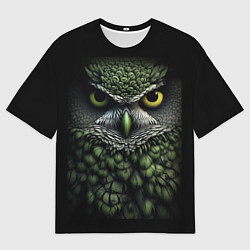 Мужская футболка оверсайз Зелено черная сова