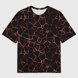 Футболка оверсайз мужская Лава кракелюрная, цвет: 3D-принт