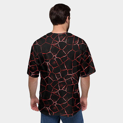 Мужская футболка оверсайз Лава кракелюрная / 3D-принт – фото 4