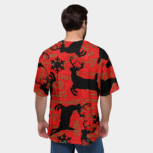 Мужская футболка оверсайз Без паники я чушпан новогодний / 3D-принт – фото 4