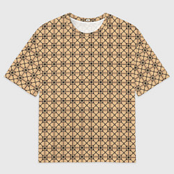 Футболка оверсайз мужская Тёмный беж паттерн, цвет: 3D-принт