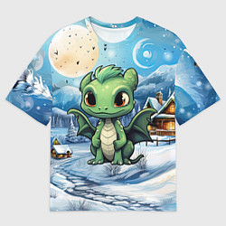 Мужская футболка оверсайз Зеленый символ года 2024