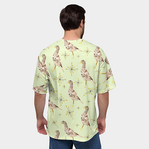 Мужская футболка оверсайз Авдотка птица и снежинка / 3D-принт – фото 4