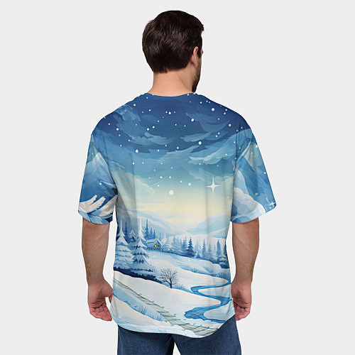 Мужская футболка оверсайз Оранжевый строгий дракон / 3D-принт – фото 4