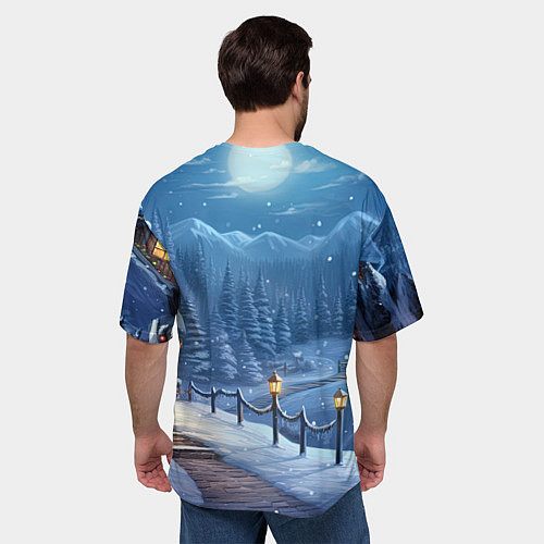 Мужская футболка оверсайз Зеленый новогодний счастливый дракон новогодний 20 / 3D-принт – фото 4