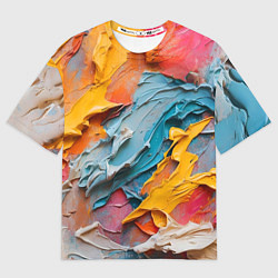 Футболка оверсайз мужская Абстрактная живопись акрилом, цвет: 3D-принт