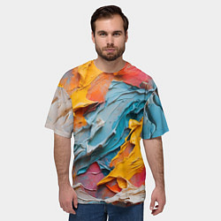 Футболка оверсайз мужская Абстрактная живопись акрилом, цвет: 3D-принт — фото 2