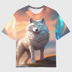 Мужская футболка оверсайз Небесная волчица