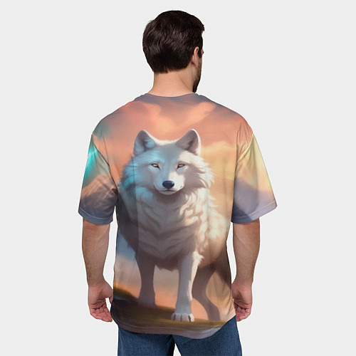 Мужская футболка оверсайз Небесная волчица / 3D-принт – фото 4