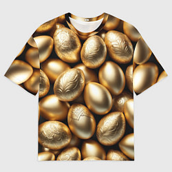 Футболка оверсайз мужская Золотые Пасхальные яйца, цвет: 3D-принт
