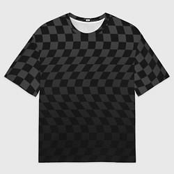 Футболка оверсайз мужская Паттерн в серую клетку, цвет: 3D-принт