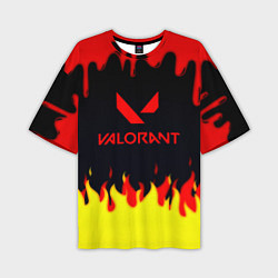 Мужская футболка оверсайз Valorant flame texture games