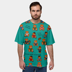 Футболка оверсайз мужская Слово пацана: мишки-персонажи, цвет: 3D-принт — фото 2