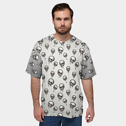 Футболка оверсайз мужская Мультяшные черепки абстрактный паттерн, цвет: 3D-принт — фото 2