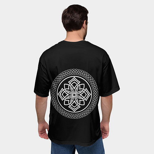 Мужская футболка оверсайз Волк с символом - быть добру / 3D-принт – фото 4