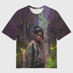 Футболка оверсайз мужская Девушка в ядовитых тонах, цвет: 3D-принт