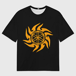 Футболка оверсайз мужская Символика звезда колесница Перуна, цвет: 3D-принт