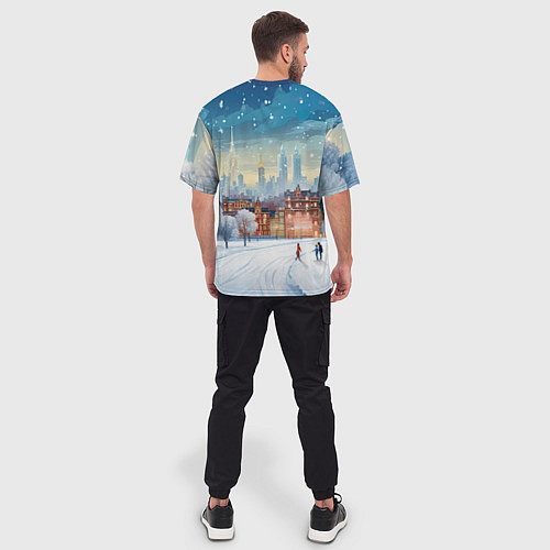 Мужская футболка оверсайз Новый год 2024 дракон / 3D-принт – фото 4