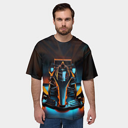 Футболка оверсайз мужская Футуристичный болид F1, цвет: 3D-принт — фото 2