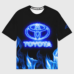 Футболка оверсайз мужская Toyota neon fire, цвет: 3D-принт