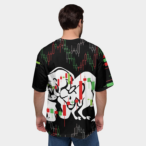 Мужская футболка оверсайз Трейдинг быков и медведей / 3D-принт – фото 4