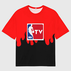 Мужская футболка оверсайз NBA sport flame