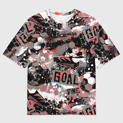 Футболка оверсайз мужская Футбол узоры, цвет: 3D-принт